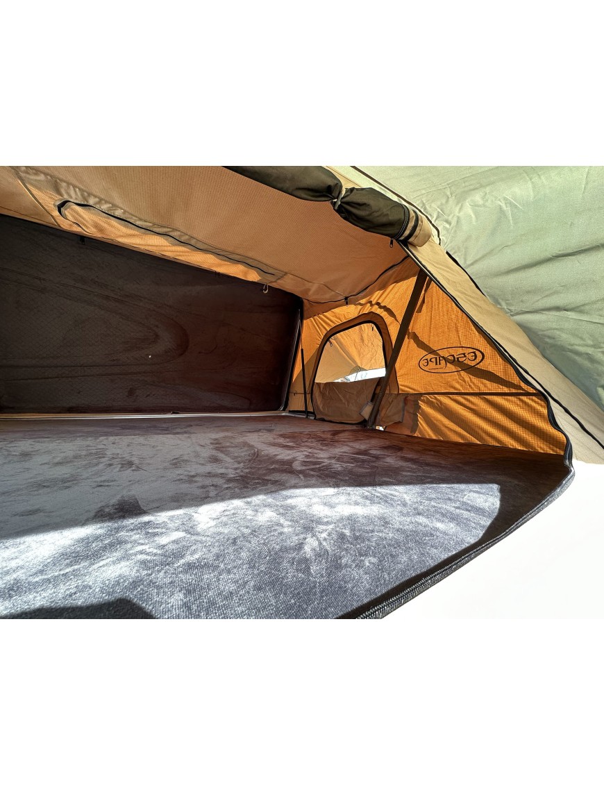 Escape VARIO 210 – hard-shell rooftop tent for 4–5 people, sand, white shell