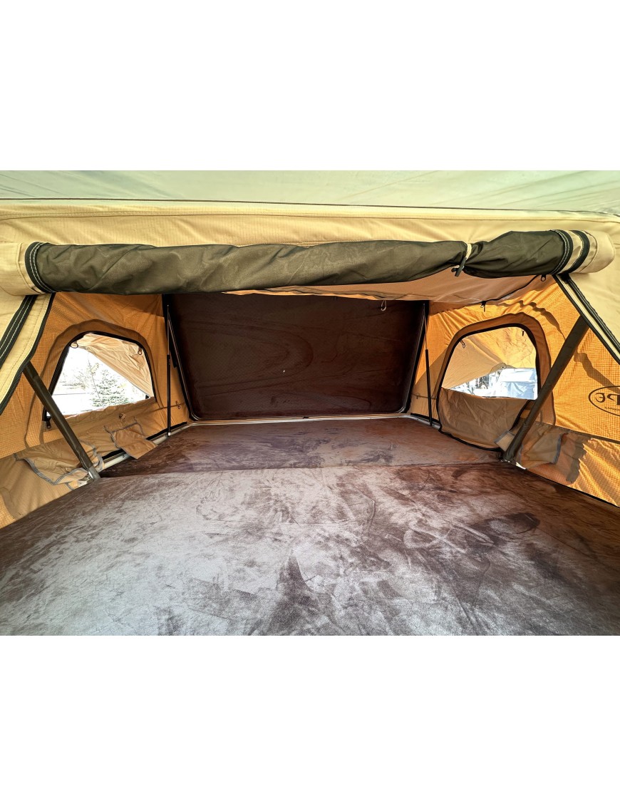 Escape VARIO 210 – hard-shell rooftop tent for 4–5 people, sand, white shell