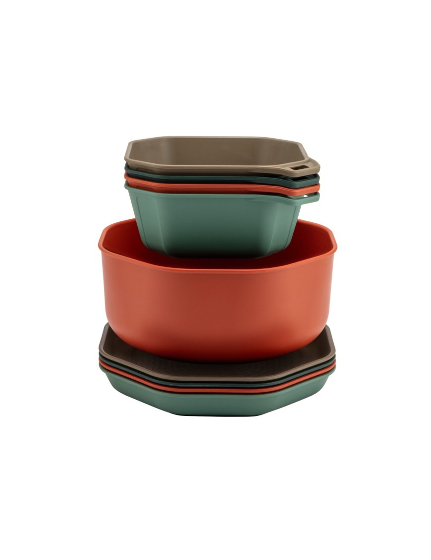 Gerber ComplEAT Tableware Set – 9-Piece Camping Dinnerware Set for 4
