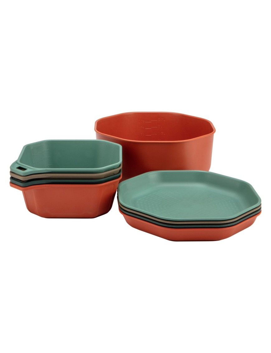 Gerber ComplEAT Tableware Set – 9-Piece Camping Dinnerware Set for 4