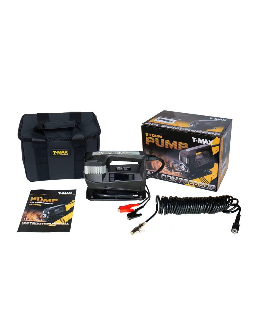T-MAX Storm Pump – 12V portable air compressor, 190 L/min, 150 PSI