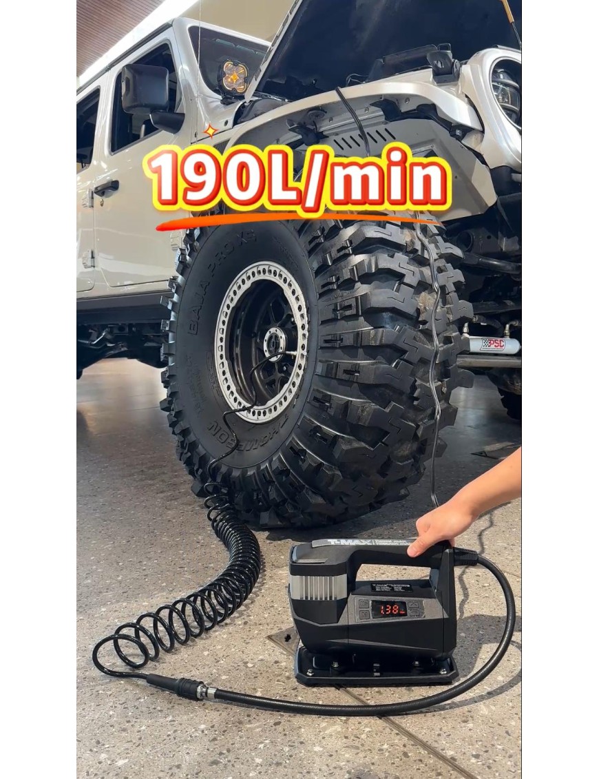 T-MAX Storm Pump – 12V portable air compressor, 190 L/min, 150 PSI