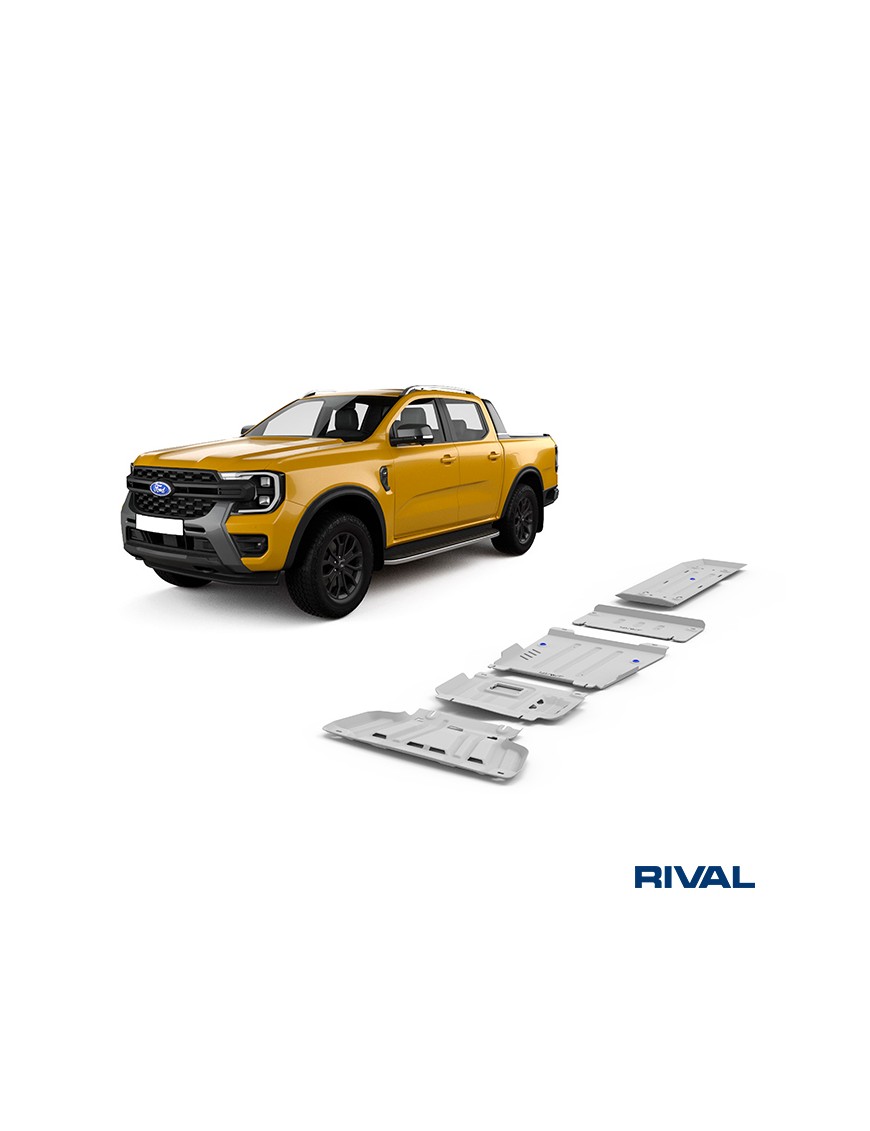 RIVAL 23333.1888.2.6 – 6 mm aluminium skid plate set for Ford Ranger / VW Amarok