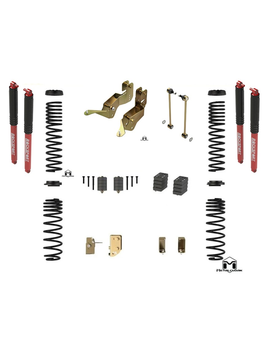 JL Wrangler 2.5" Base Camp Lift Kit with Rocksport RED
