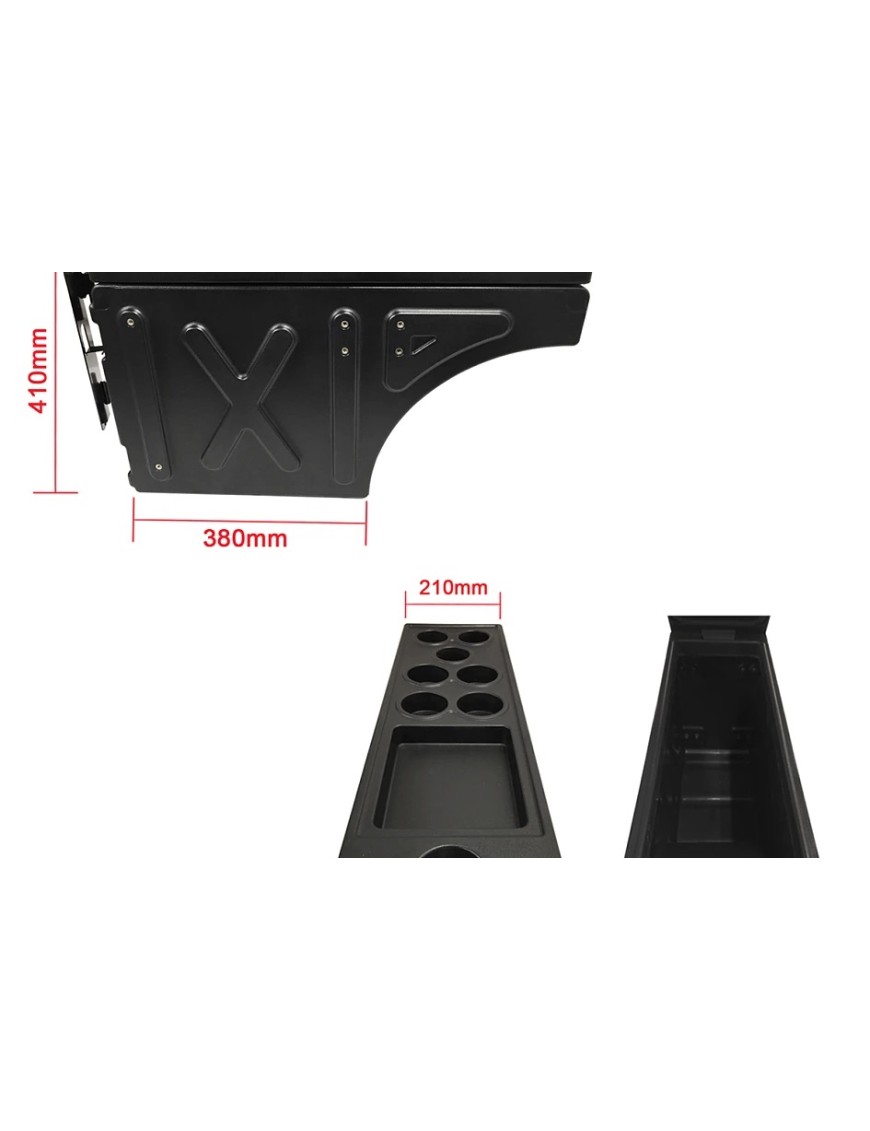 Snakeman 4WD SNA004 – Swing-Out Truck Bed Storage Box, 660 × 220 × 404 mm