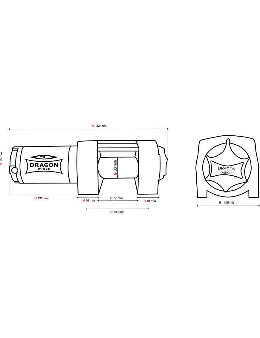 Dragon Winch DWM 3500 ST 12V Winch with Steel Cable