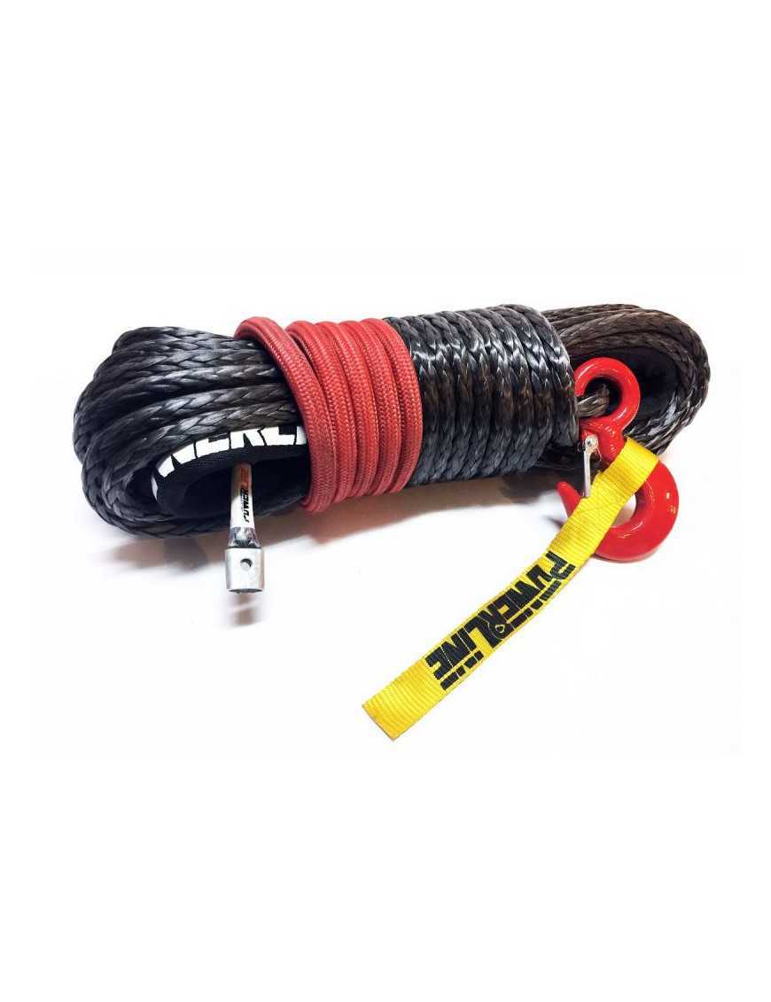 Lina syntetyczna 12 mmx28m Black z kauszą rurkową i hakiem 13.5T osłona termiczna Technora RED Lina syntetyczna 12 mmx28m Black z kauszą rurkową i hakiem 13.5T osłona termiczna Technora RED