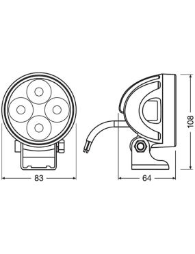 LEDriving® ROUND VX80-WD 6,5x10,8x8,3 22W