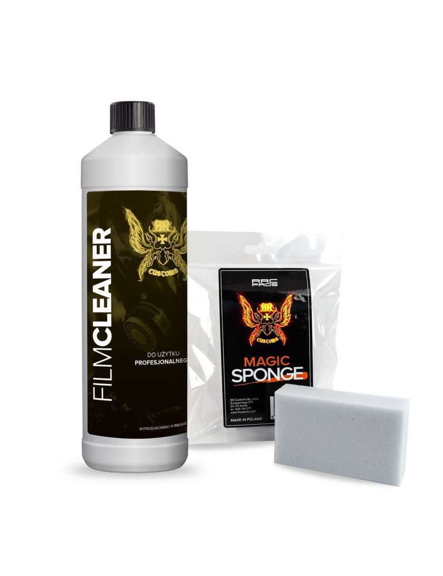 Film Cleaner preparat do czyszczenia folii 1 L  magiczna gąbka ( zestaw )