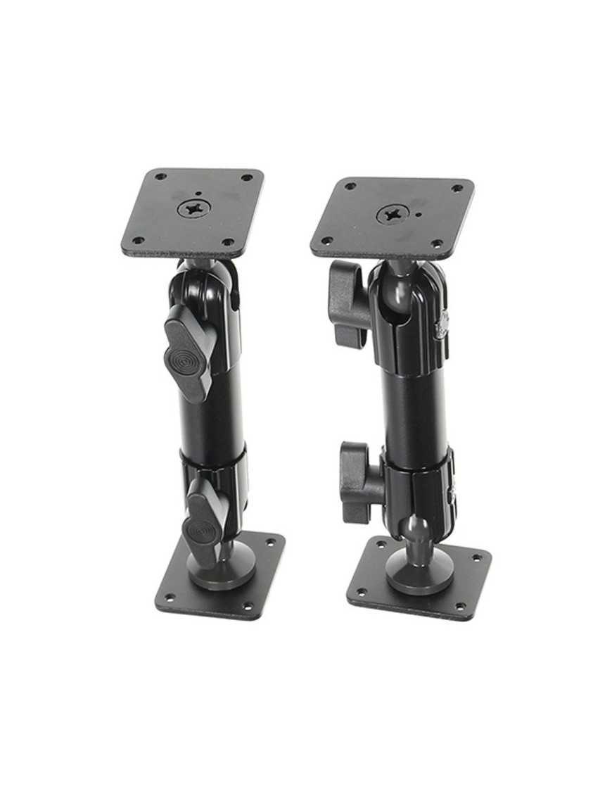 Brodit aluminiowe podwójne ramię montażowe 165 mm o dużej wytrzymałości z regulacją 360° oraz kwadratową podstawą Brodit aluminiowe podwójne ramię montażowe 165 mm o dużej wytrzymałości z regulacją 360° oraz kwadratową podstawą