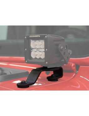 UCHWYTY MONTAŻOWE KWADRATOWEJ LAMPY LED 3X3" POD SZYBĄ GO RHINO - JEEP WRANGLER JL