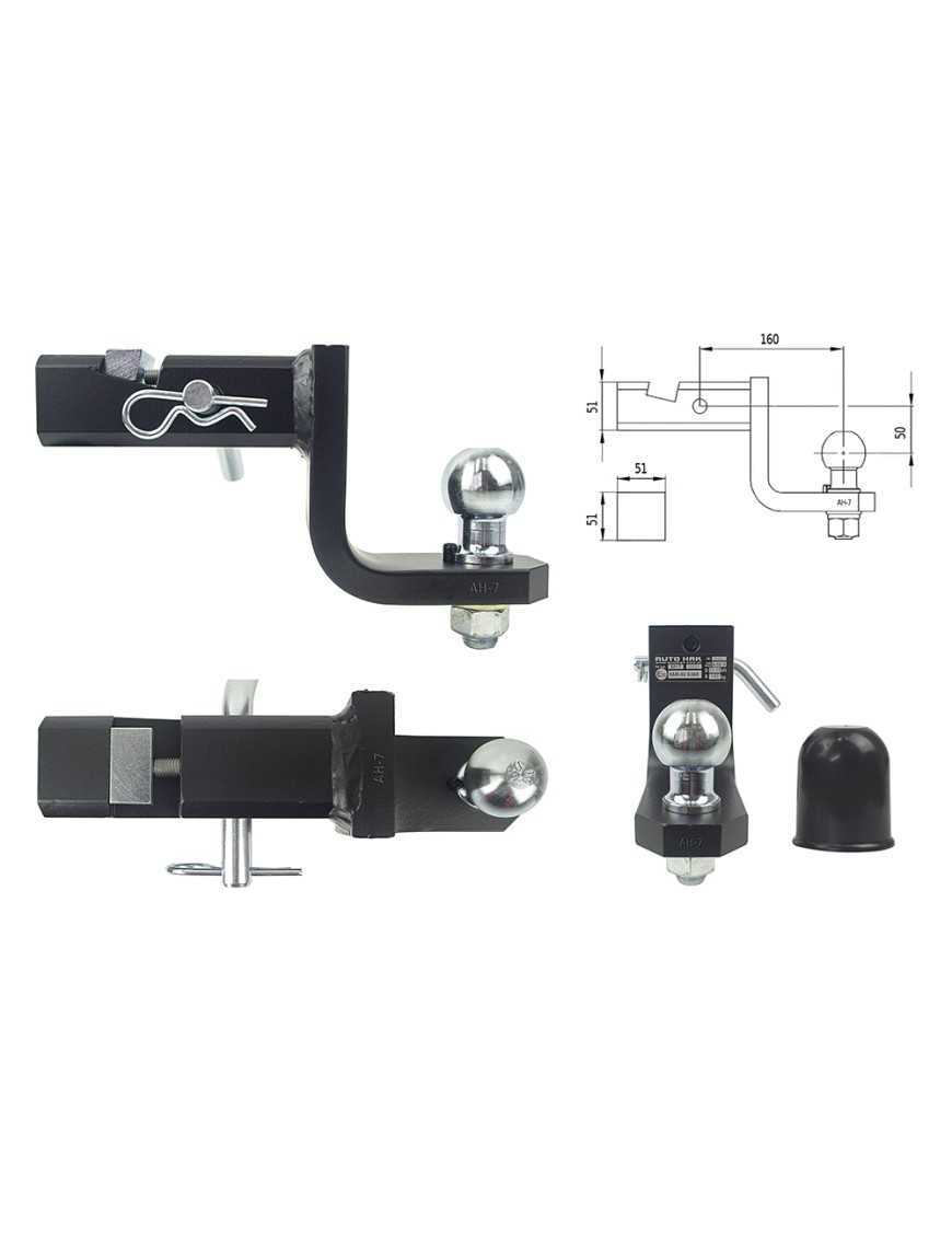 Obniżony adapter haka holowniczego USA z przetyczk AH-7 Obniżony adapter haka holowniczego USA z przetyczk AH-7