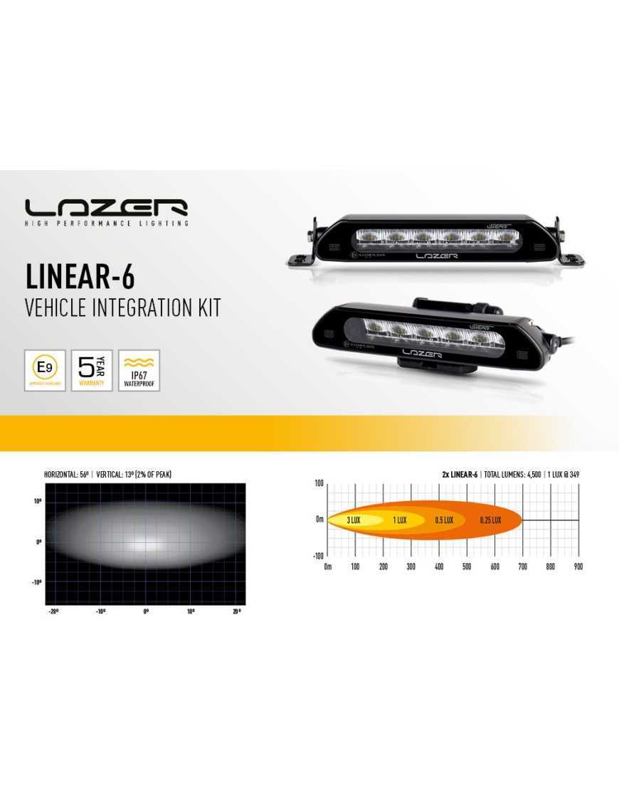 Set of two LAZER Linear 6 lamps with factory grille mounting system - Toyota Hilux (2021 -)