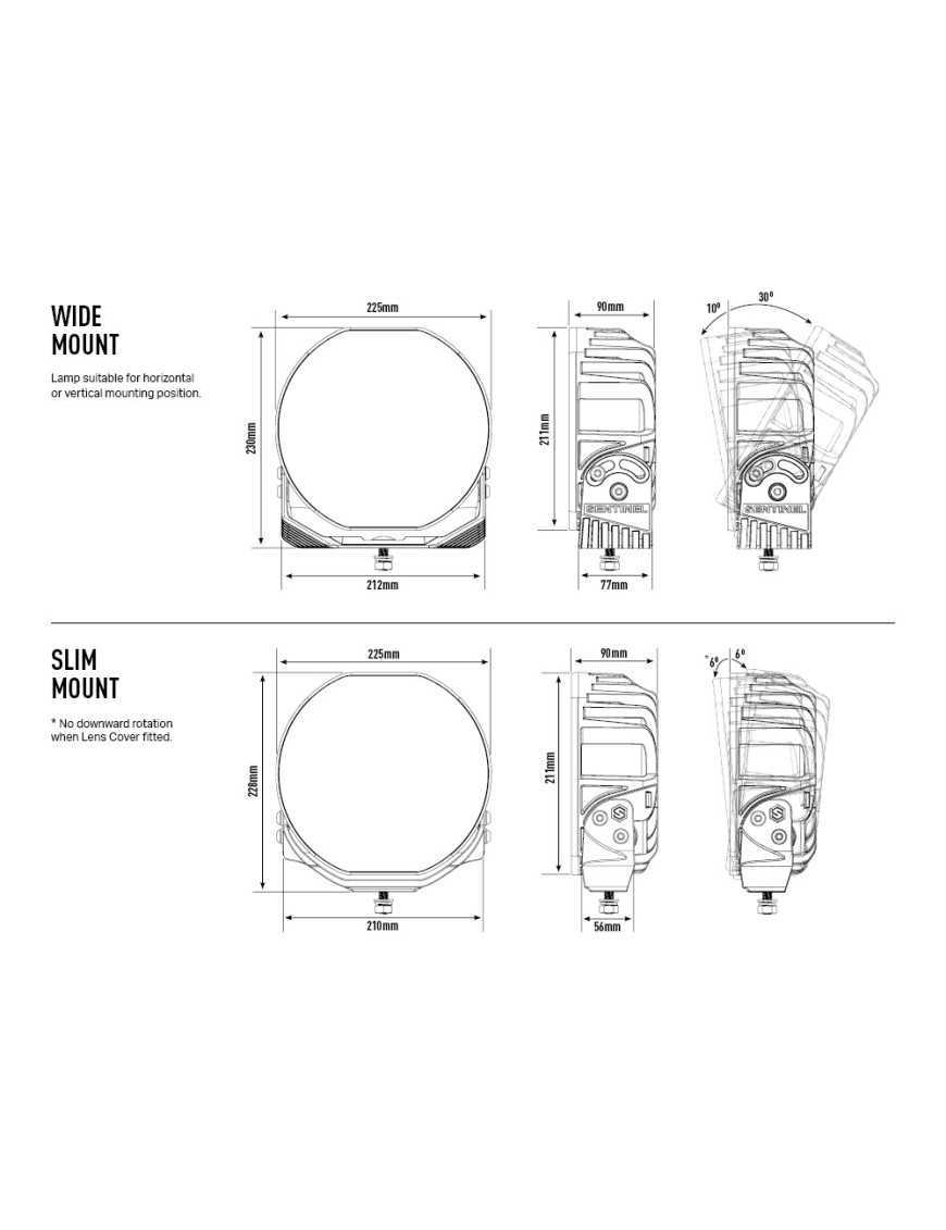 LAZER Sentinel 9" Chrome - round LED lamp