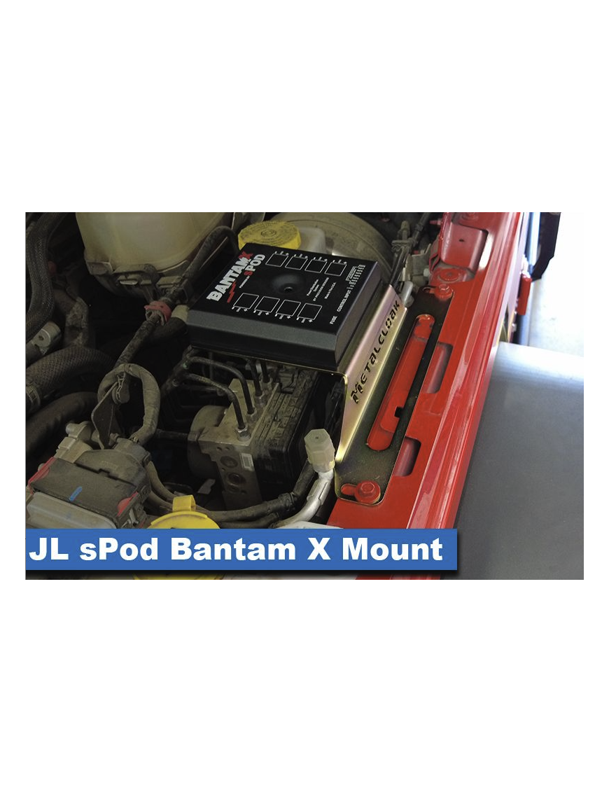 Metalcloak mounting bracket for additional under-hood accessories Wrangler JL JLU