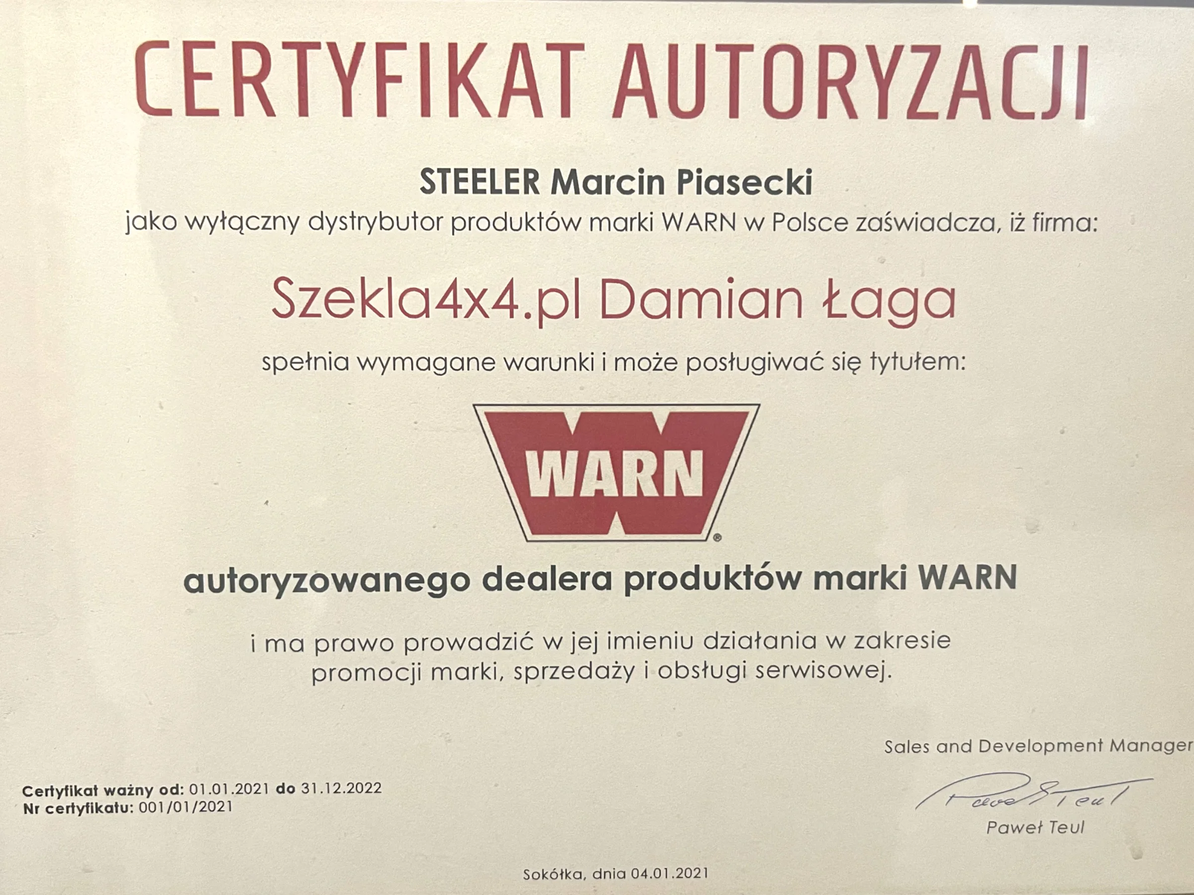 Autoryzacja WARN SKLEP i SERWIS WARN Autoryzacja WARN SKLEP i SERWIS WARN